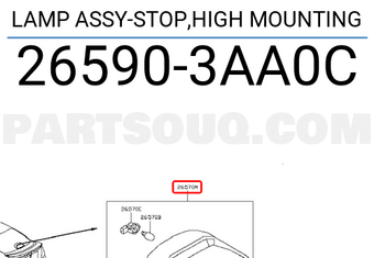 Nissan 265903AA0C LAMP ASSY-STOP,HIGH MOUNTING