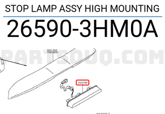 Nissan 265903HM0A STOP LAMP ASSY HIGH MOUNTING