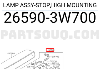 Nissan 265903W700 LAMP ASSY-STOP,HIGH MOUNTING