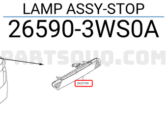 Nissan 265903WS0A LAMP ASSY-STOP