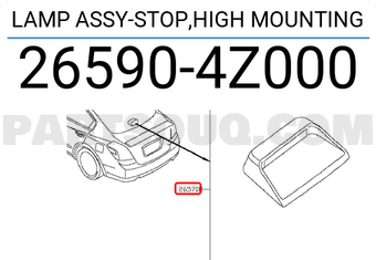 Nissan 265904Z000 LAMP ASSY-STOP,HIGH MOUNTING