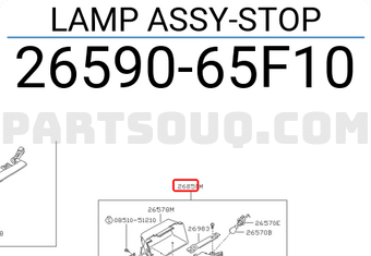 Nissan 2659065F10 LAMP ASSY-STOP