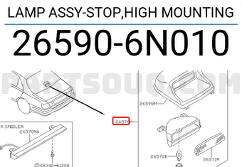 Nissan 265906N010 LAMP ASSY-STOP,HIGH MOUNTING