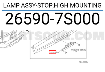 Nissan 265907S000 LAMP ASSY-STOP,HIGH MOUNTING