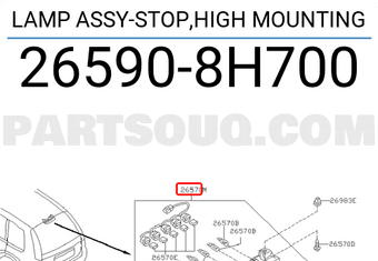 Nissan 265908H700 LAMP ASSY-STOP,HIGH MOUNTING