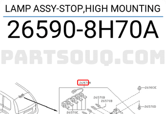 Nissan 265908H70A LAMP ASSY-STOP,HIGH MOUNTING