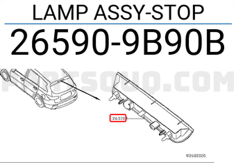 Nissan 265909B90B LAMP ASSY-STOP