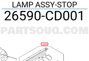 Nissan 26590CD001 LAMP ASSY-STOP