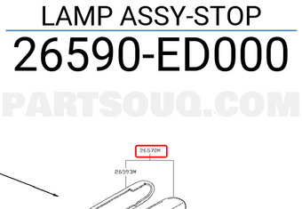 Nissan 26590ED000 LAMP ASSY-STOP