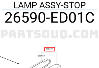 Nissan 26590ED01C LAMP ASSY-STOP