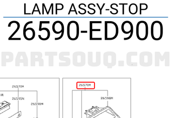 Nissan 26590ED900 LAMP ASSY-STOP