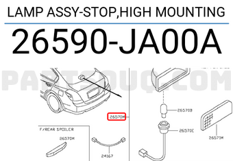 Nissan 26590JA00A LAMP ASSY-STOP,HIGH MOUNTING