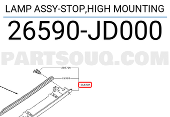 Nissan 26590JD000 LAMP ASSY-STOP,HIGH MOUNTING