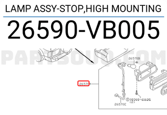 Nissan 26590VB005 LAMP ASSY-STOP,HIGH MOUNTING