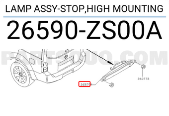 Nissan 26590ZS00A LAMP ASSY-STOP,HIGH MOUNTING