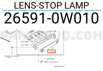 Nissan 265910W010 LENS-STOP LAMP