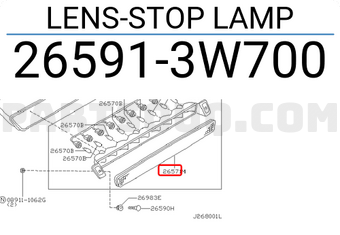 Nissan 265913W700 LENS-STOP LAMP