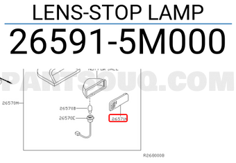 Nissan 265915M000 LENS-STOP LAMP