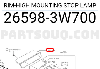 Nissan 265983W700 RIM-HIGH MOUNTING STOP LAMP