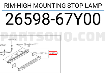 Nissan 2659867Y00 RIM-HIGH MOUNTING STOP LAMP