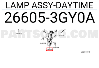 Nissan 266053GY0A LAMP ASSY-DAYTIME