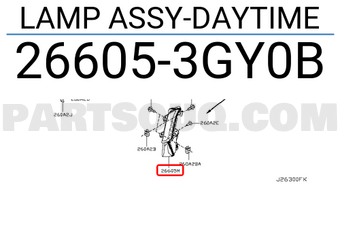 Nissan 266053GY0B LAMP ASSY-DAYTIME