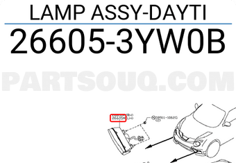 Nissan 266053YW0B LAMP ASSY-DAYTI