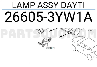 Nissan 266053YW1A LAMP ASSY DAYTI