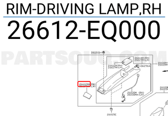 Nissan 26612EQ000 RIM-DRIVING LAMP,RH