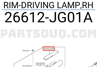 Nissan 26612JG01A RIM-DRIVING LAMP,RH