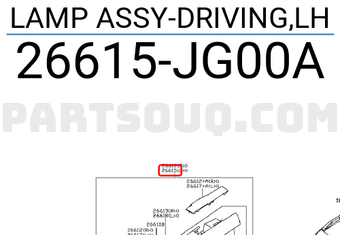 Nissan 26615JG00A LAMP ASSY-DRIVING,LH