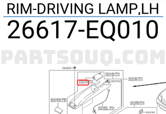 Nissan 26617EQ010 RIM-DRIVING LAMP,LH