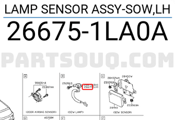 Nissan 266751LA0A LAMP SENSOR ASSY-SOW,LH