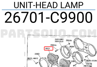 Nissan 26701C9900 UNIT-HEAD LAMP