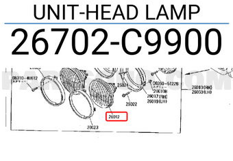 Nissan 26702C9900 UNIT-HEAD LAMP