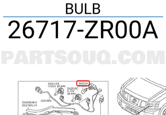 Nissan 26717ZR00A BULB