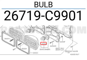 Nissan 26719C9901 BULB