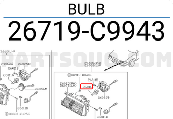 Nissan 26719C9943 BULB