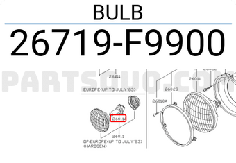 Nissan 26719F9900 BULB