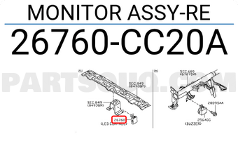 Nissan 26760CC20A MONITOR ASSY-RE