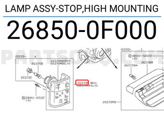 Nissan 268500F000 LAMP ASSY-STOP,HIGH MOUNTING