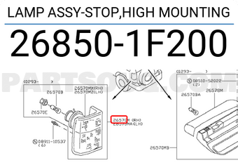 Nissan 268501F200 LAMP ASSY-STOP,HIGH MOUNTING