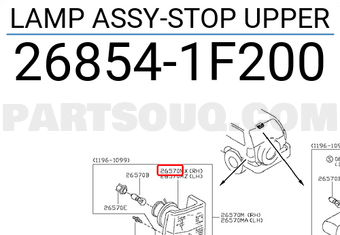 Nissan 268541F200 LAMP ASSY-STOP UPPER