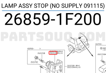 Nissan 268591F200 LAMP ASSY STOP (NO SUPPLY 091115)
