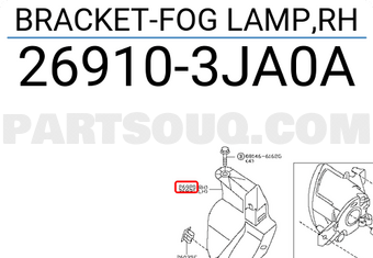 Nissan 269103JA0A BRACKET-FOG LAMP,RH