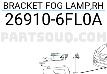 Nissan 269106FL0A BRACKET FOG LAMP,RH