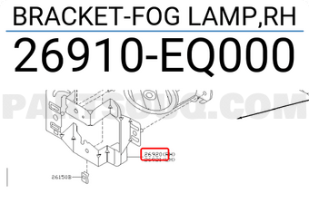 Nissan 26910EQ000 BRACKET-FOG LAMP,RH