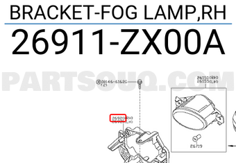 Nissan 26911ZX00A BRACKET-FOG LAMP,RH