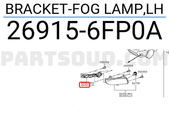 Nissan 269156FP0A BRACKET-FOG LAMP,LH