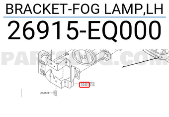 Nissan 26915EQ000 BRACKET-FOG LAMP,LH